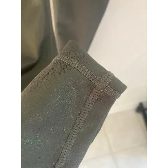 EUC Allfenix Anthropologie Liquid Olive Green Leggings M Shine Sparkle Glitter - Picture 4 of 11